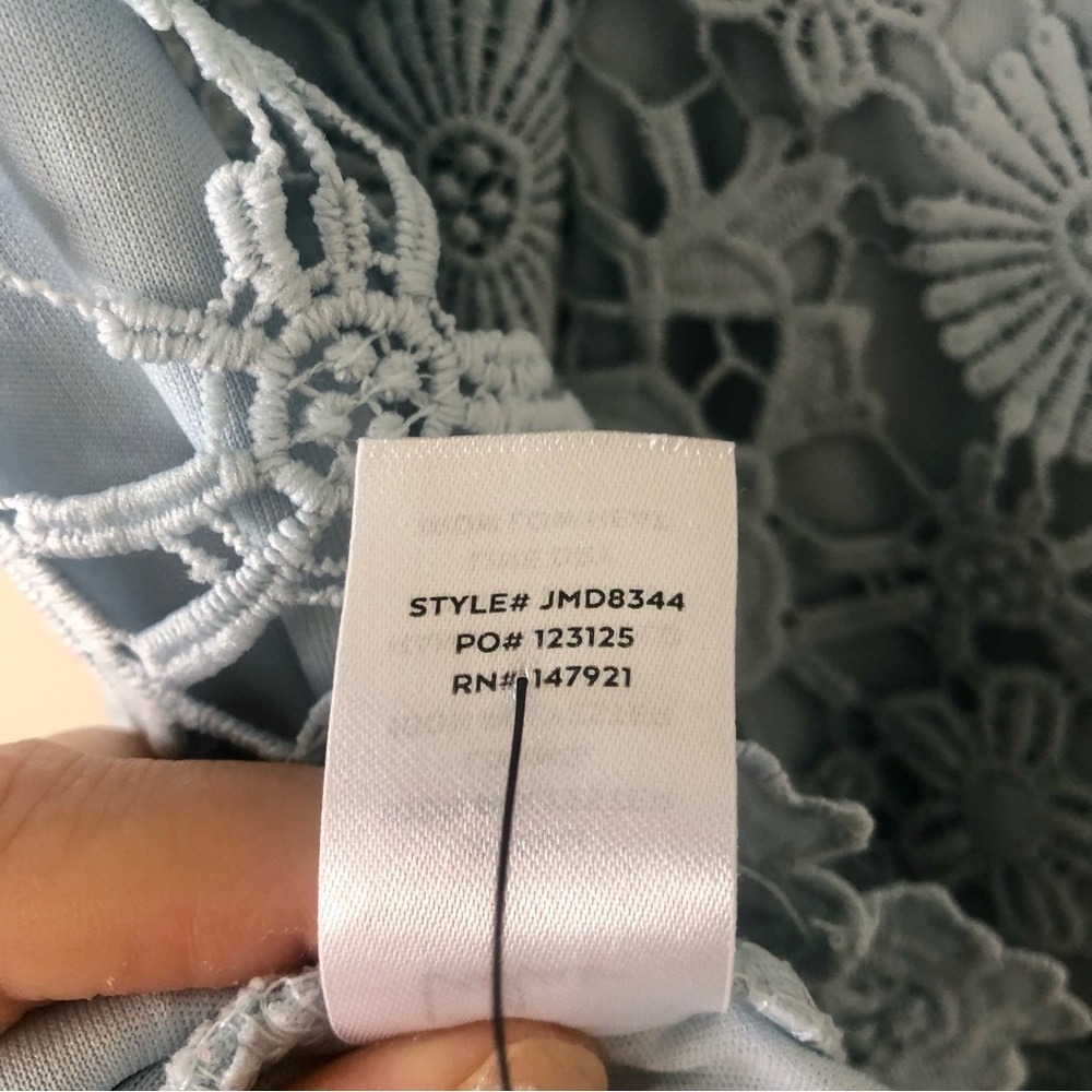 Lulus Romance Language Light Blue Backless Lace Dress Size Small - Picture 10 of 10